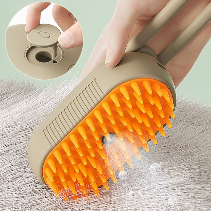 3-in-1 Pet Steam Brush – Grooming, Cleaning & Deodorizing Tool for Dogs and Cats