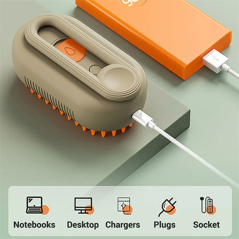 3-in-1 Pet Steam Brush – Grooming, Cleaning & Deodorizing Tool for Dogs and Cats