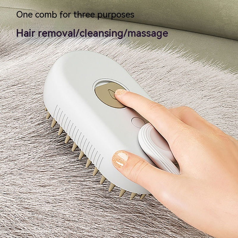 3-in-1 Pet Steam Brush – Grooming, Cleaning & Deodorizing Tool for Dogs and Cats