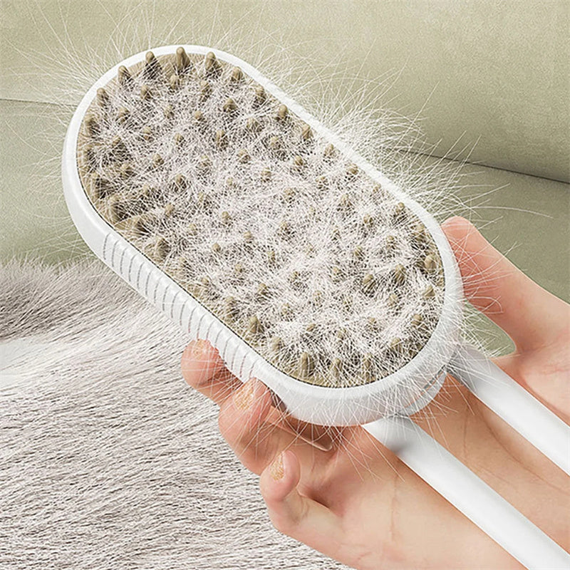 3-in-1 Pet Steam Brush – Grooming, Cleaning & Deodorizing Tool for Dogs and Cats