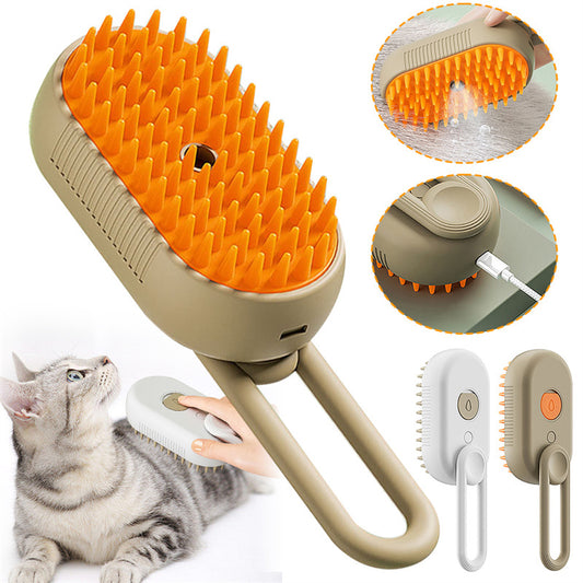 3-in-1 Pet Steam Brush – Grooming, Cleaning &amp; Deodorizing Tool for Dogs and Cats